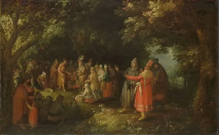 Framed Print : The Preaching of St John the Baptist, c.1610. Creator: David Vinckboons Framed Print : The Preaching of St John the Baptist, c.1610. Creator: David Vinckboons
