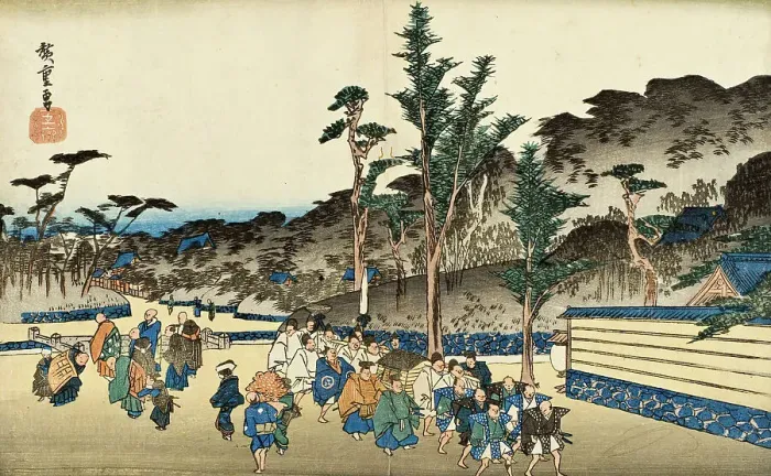 Framed Print : Precincts of Zojoji in Shiba, Mid-1830s. Creator: Ando Hiroshige Framed Print : Precincts of Zojoji in Shiba, Mid-1830s. Creator: Ando Hiroshige