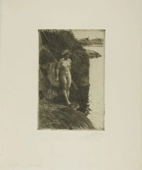 Framed Print : Precipice, 1909. Creator: Anders Leonard Zorn