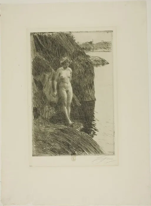 Framed Print : Precipice, 1909. Creator: Anders Leonard Zorn Framed Print : Precipice, 1909. Creator: Anders Leonard Zorn