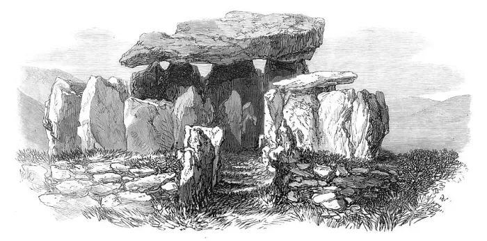 Framed Print : Prehistoric Remains in Jersey: the Pocquelaye Cromlech, 1870. Creator: Unknown Framed Print : Prehistoric Remains in Jersey: the Pocquelaye Cromlech, 1870. Creator: Unknown
