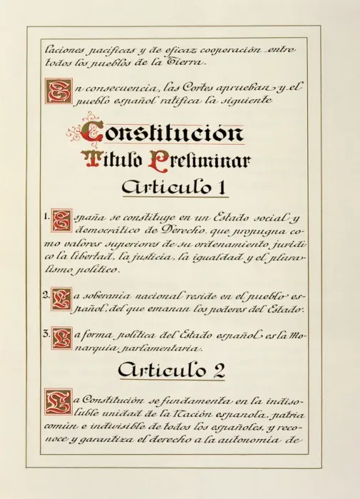 Framed Print : Preliminary Title, Article 1 of the Spanish Constitution of 1978 Framed Print : Preliminary Title, Article 1 of the Spanish Constitution of 1978