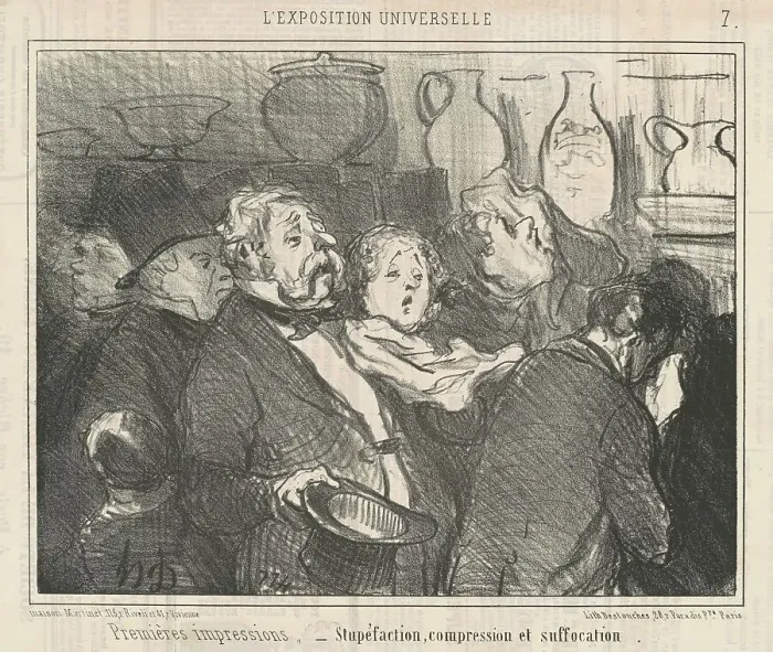 Framed Print : Premières impressions - Stupéfaction, compression et suffocation, 19th century. Creator: Honore Daumier Framed Print : Premières impressions - Stupéfaction, compression et suffocation, 19th century. Creator: Honore Daumier