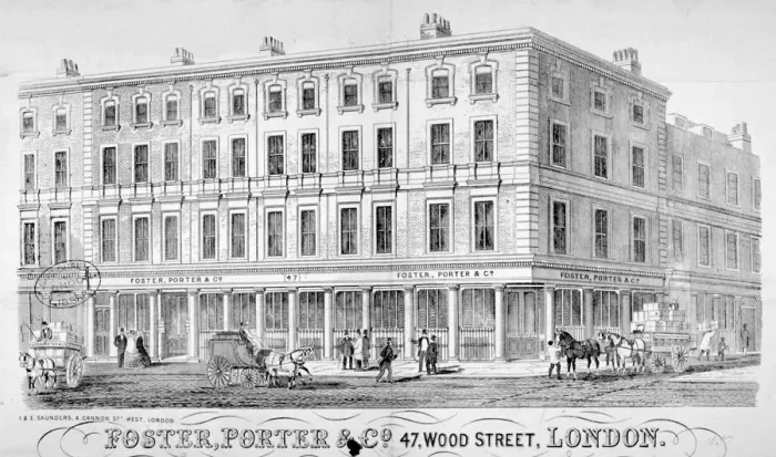 Framed Print : Premises of Foster, Porter & Co, no 47, Wood Street, City of London, 1857 Framed Print : Premises of Foster, Porter & Co, no 47, Wood Street, City of London, 1857