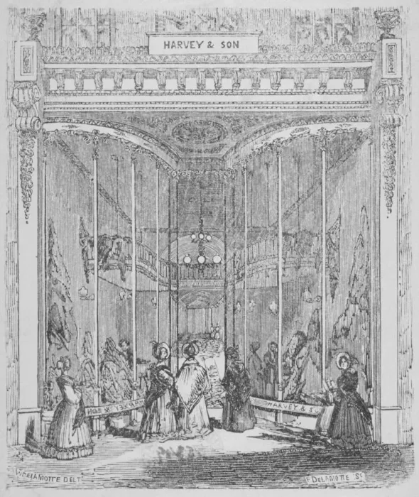 Framed Print : The premises of Harvey and Son at no 9 Ludgate Hill, Ludgate Hill, City of London, 1845 Framed Print : The premises of Harvey and Son at no 9 Ludgate Hill, Ludgate Hill, City of London, 1845