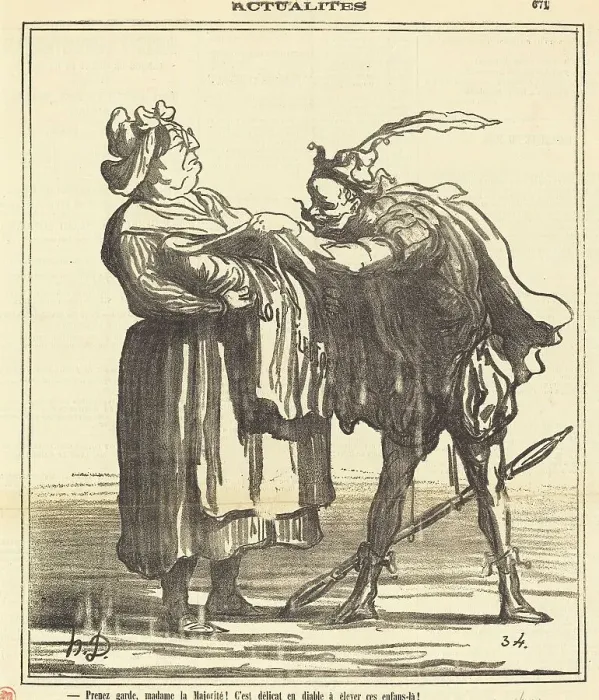 Framed Print : Prenez garde, madame la Majorité!, 1871. Creator: Honore Daumier Framed Print : Prenez garde, madame la Majorité!, 1871. Creator: Honore Daumier