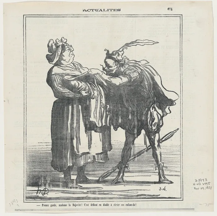 Framed Print : Prenez garde, madame la Majorite!, 1871. Creator: Honore Daumier Framed Print : Prenez garde, madame la Majorite!, 1871. Creator: Honore Daumier