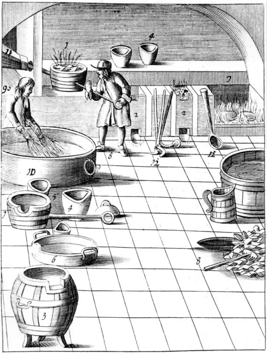 Framed Print : Preparation of copper and silver to be alloyed for production of coins, 1683