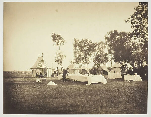 Preparation of the Emperors Table, Camp de Chalons, 1857. Creator: Gustave Le Gray