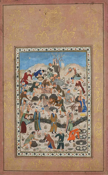 Preparation for a Feast, Folio from a Divan of Jami, late 15th century. Creator: Unknown