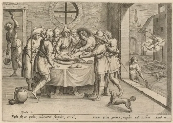 Framed Print : Preparation for the Passover, 1585. Creator: Johann Sadeler I Framed Print : Preparation for the Passover, 1585. Creator: Johann Sadeler I