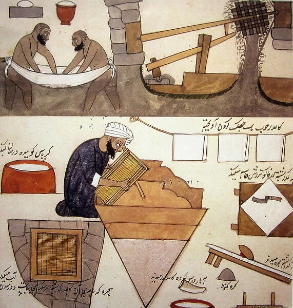 The preparation of the pulp and papermaking in the Islamic World, 19th century