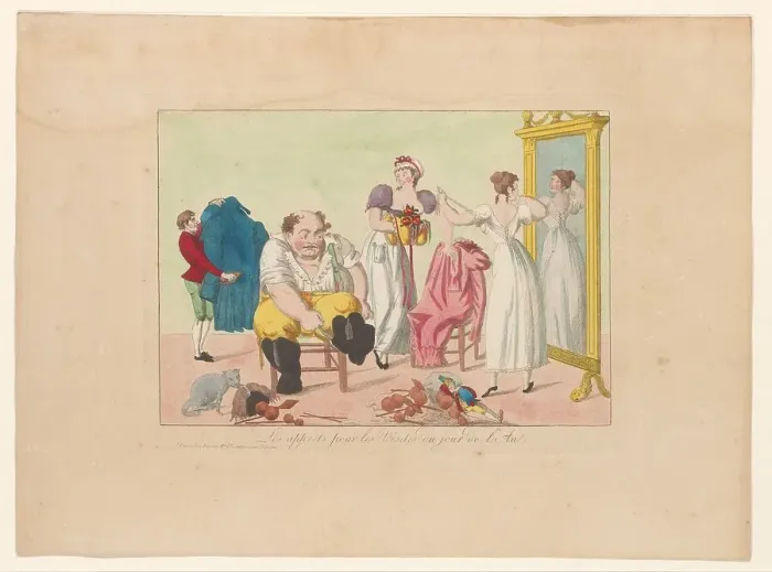 Framed Print : Preparation for visits on New Year's Day, c.1813-c.1815. Creators: Anon, Chez Basset Framed Print : Preparation for visits on New Year's Day, c.1813-c.1815. Creators: Anon, Chez Basset