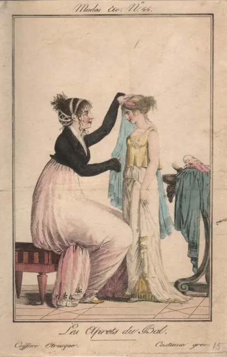 Framed Print : Preparations for the ball: Etruscan Hairstyle, Greek Costume, 1801 Framed Print : Preparations for the ball: Etruscan Hairstyle, Greek Costume, 1801