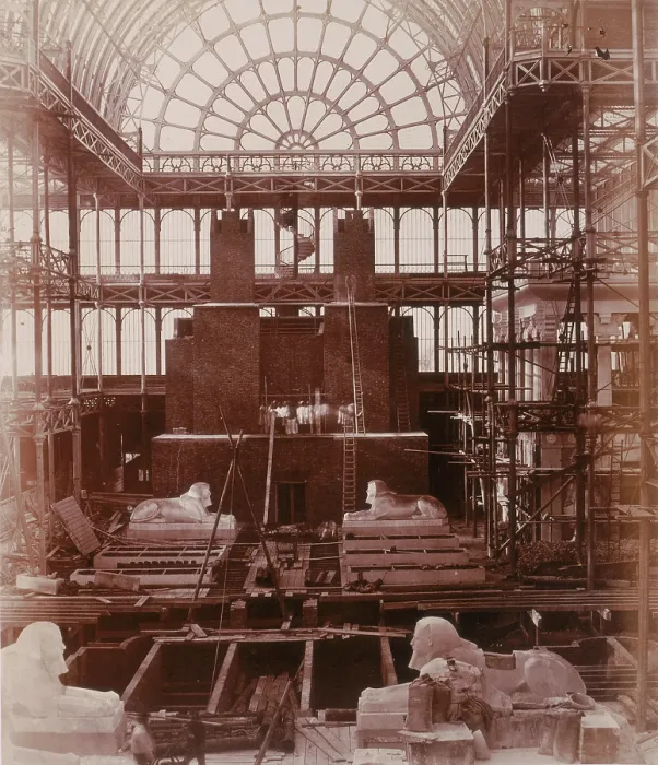 Framed Print : Preparations for the erection of the Colossi of Aboo Simbel, Crystal Palace, Sydenham, 1852-1854 Framed Print : Preparations for the erection of the Colossi of Aboo Simbel, Crystal Palace, Sydenham, 1852-1854
