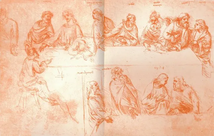 Framed Print : Preparatory sketch for the painting of `The Last Supper`, c1494-c1499 (1883). Artist: Leonardo da Vinci Framed Print : Preparatory sketch for the painting of `The Last Supper`, c1494-c1499 (1883). Artist: Leonardo da Vinci