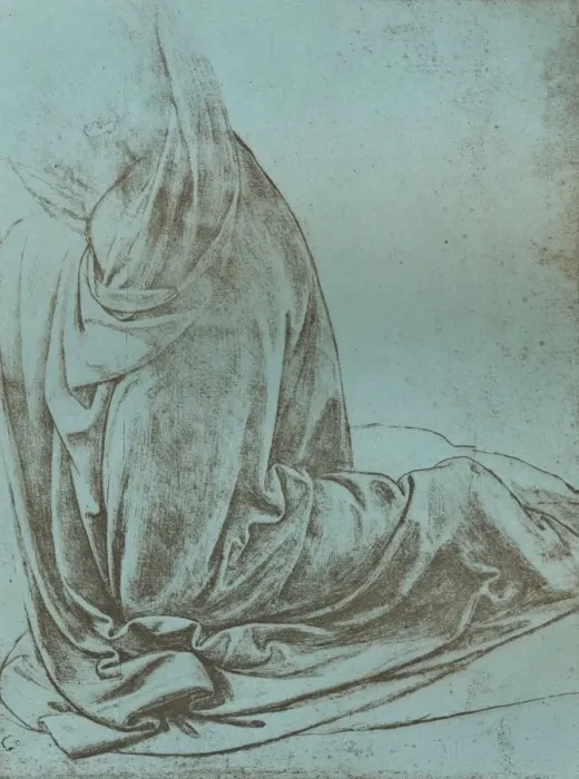 Framed Print : Preparatory study of drapery for the Angel in the `Virgin of the Rocks`, 1472-c1519 (1883). Artist: Leonardo da Vinci Framed Print : Preparatory study of drapery for the Angel in the `Virgin of the Rocks`, 1472-c1519 (1883). Artist: Leonardo da Vinci