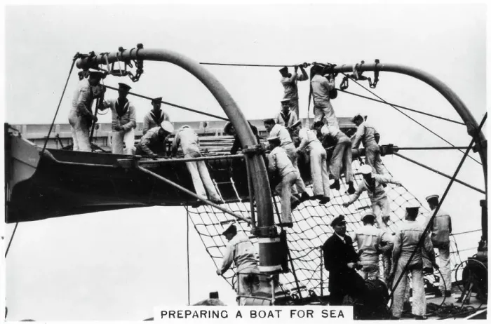 Framed Print : Preparing a boat for sea, 1937 Framed Print : Preparing a boat for sea, 1937