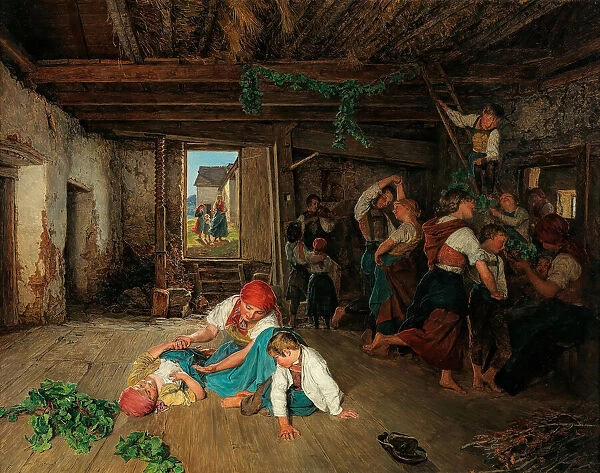 Preparing the Celebration of the Wine Harvest, 1860. Creator: Waldmüller