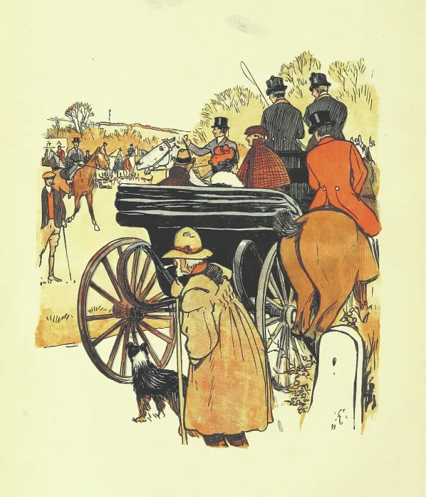 Framed Print : Preparing to go fox hunting, 1898. Creator: Unknown Framed Print : Preparing to go fox hunting, 1898. Creator: Unknown
