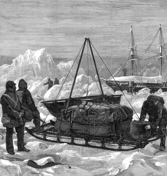 Preparing to start on a sledge trip in the Arctic, 1875. Artist: W Palmer