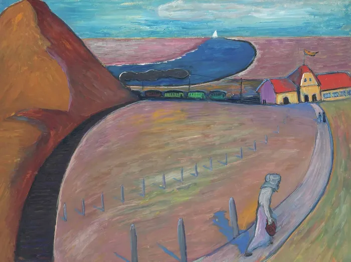 Framed Print : Prerow Train Station (Dune Landscape), c1911. Creator: Werefkin, Marianne, von (1860-1938) Framed Print : Prerow Train Station (Dune Landscape), c1911. Creator: Werefkin, Marianne, von (1860-1938)