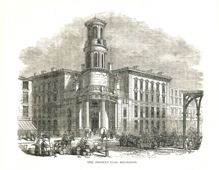 Framed Print : The Present Coal Exchange, opened by Prince Albert in 1849, Thames Street, 1878 Artist: Walter Thornbury Framed Print : The Present Coal Exchange, opened by Prince Albert in 1849, Thames Street, 1878 Artist: Walter Thornbury