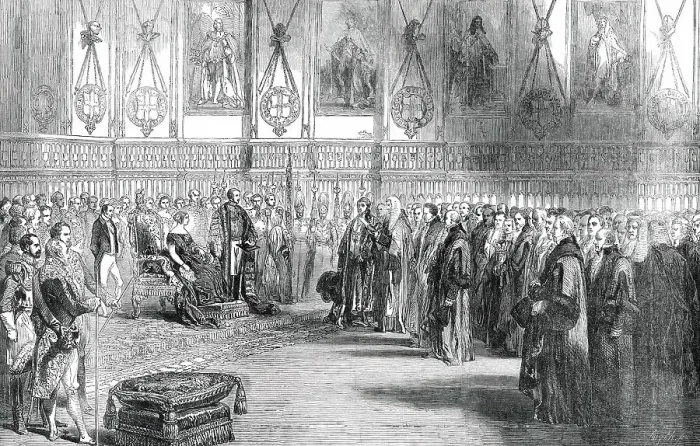 Framed Print : Presentation of the Address of the Corporation of London to Her Majesty... 1850. Creator: Unknown Framed Print : Presentation of the Address of the Corporation of London to Her Majesty... 1850. Creator: Unknown