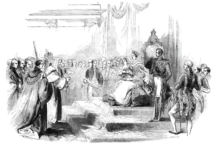 Framed Print : Presentation of the Address in the Reception Room, 1844. Creator: Unknown