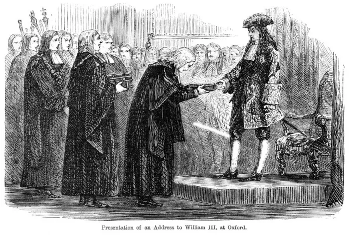 Framed Print : Presentation of an address to William III at Oxford Framed Print : Presentation of an address to William III at Oxford