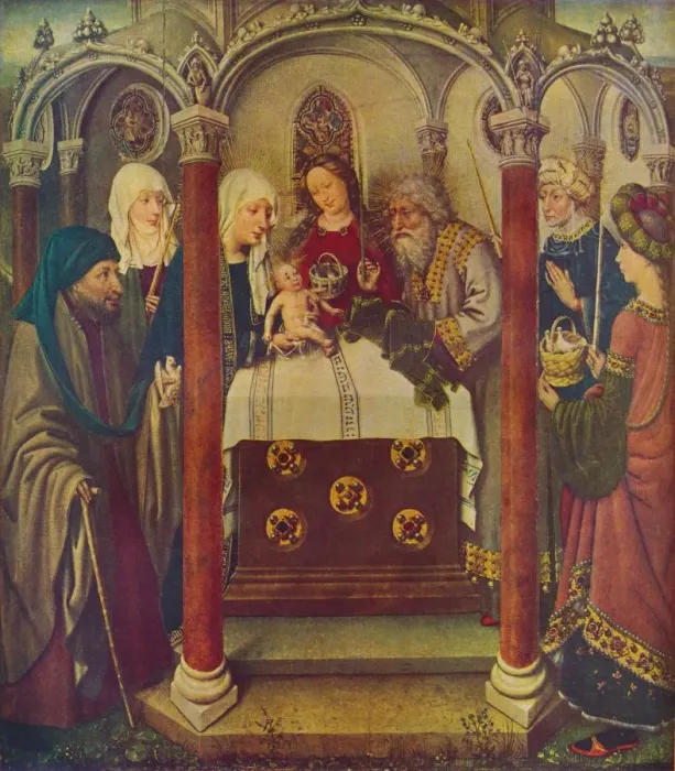 Framed Print : The Presentation of Christ in the Temple, 15th century. Artist: Jacques Daret Framed Print : The Presentation of Christ in the Temple, 15th century. Artist: Jacques Daret