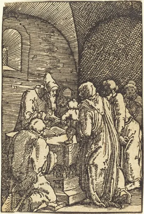 Framed Print : The Presentation of Christ in the Temple, c. 1513. Creator: Albrecht Altdorfer Framed Print : The Presentation of Christ in the Temple, c. 1513. Creator: Albrecht Altdorfer