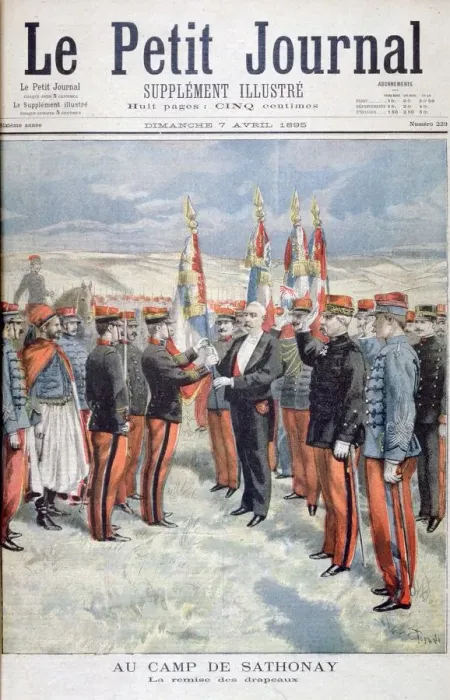 Framed Print : Presentation of the colours, Sathonay-Camp, 1895. Artist: Oswaldo Tofani Framed Print : Presentation of the colours, Sathonay-Camp, 1895. Artist: Oswaldo Tofani