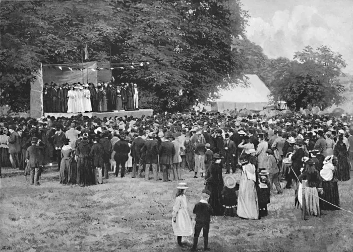 Framed Print : Presentation of the Dunmow Flitch, c1896. Artist: W Stacey Framed Print : Presentation of the Dunmow Flitch, c1896. Artist: W Stacey