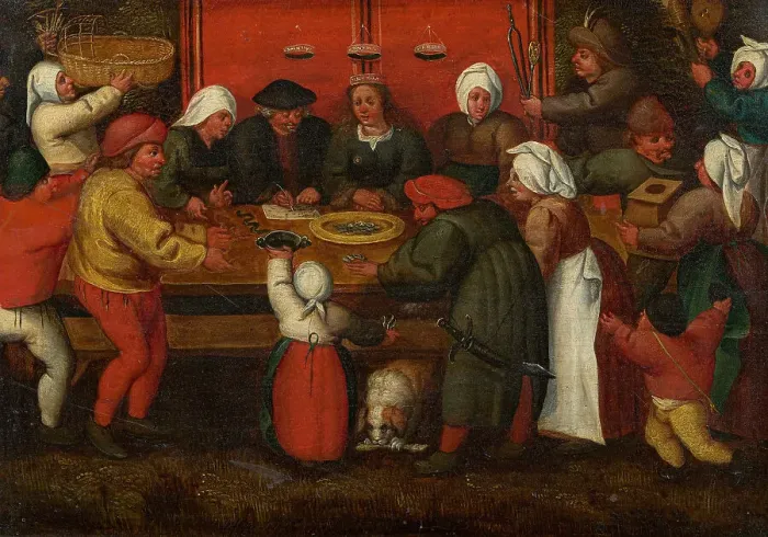 Framed Print : Presentation of Gifts to the Bride, Mid of 16th century. Creator: Cleve, Marten van, the Elder (1520-1570) Framed Print : Presentation of Gifts to the Bride, Mid of 16th century. Creator: Cleve, Marten van, the Elder (1520-1570)