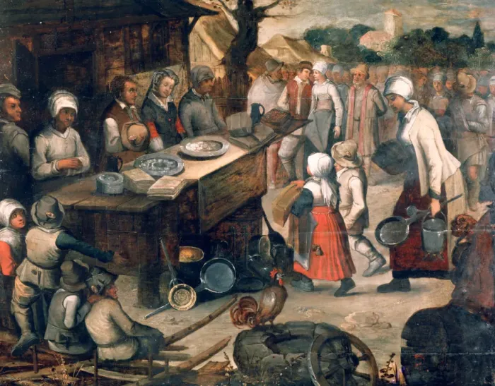 Framed Print : The Presentation of Gifts, c1584-1638. Artist: Pieter Brueghel the Younger Framed Print : The Presentation of Gifts, c1584-1638. Artist: Pieter Brueghel the Younger