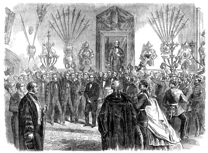 Framed Print : Presentation of Lord Palmerston's portrait to the inhabitants of Dover... 1862. Creator: Unknown Framed Print : Presentation of Lord Palmerston's portrait to the inhabitants of Dover... 1862. Creator: Unknown