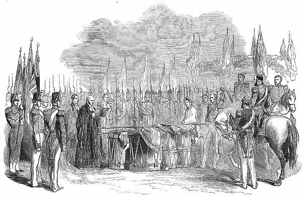 Presentation of New Colours to the 28th Foot, at Portsmouth, 1850. Creator: Unknown