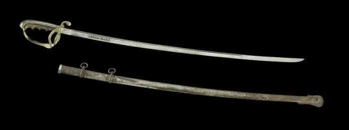 Framed Print : Presentation saber and scabbard used by Colonel Charles Young, 1914-1922. Creator: S. N Framed Print : Presentation saber and scabbard used by Colonel Charles Young, 1914-1922. Creator: S. N