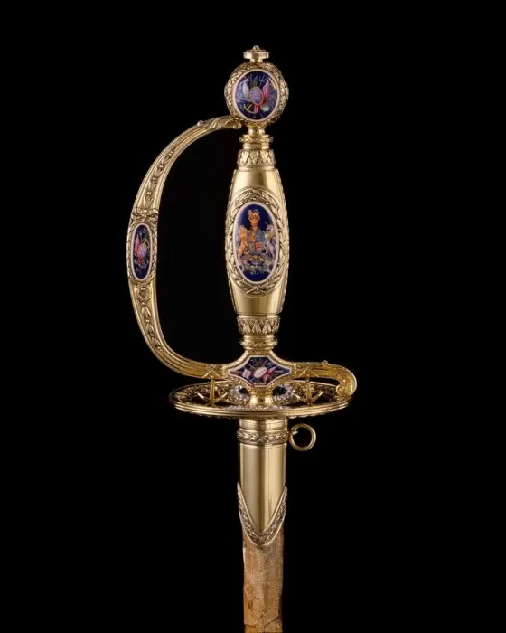 Framed Print : Presentation Smallsword with Scabbard, British, London, hallmarked for 1797-98 Framed Print : Presentation Smallsword with Scabbard, British, London, hallmarked for 1797-98