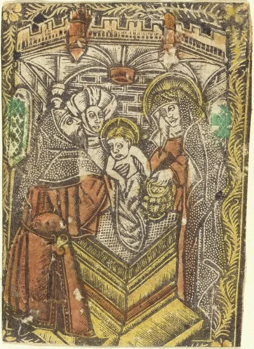 Framed Print : The Presentation in the Temple, 1460 / 1480. Creator: Master of the Borders with the Four Fathers of the Church Framed Print : The Presentation in the Temple, 1460 / 1480. Creator: Master of the Borders with the Four Fathers of the Church