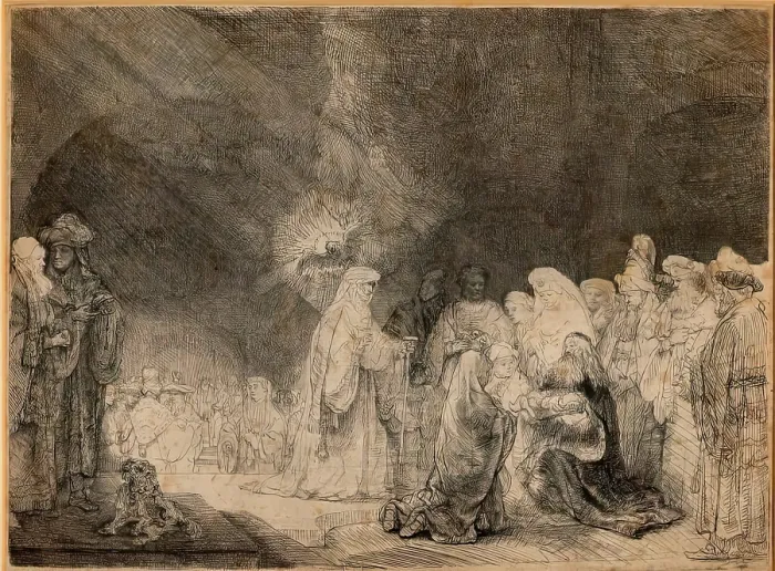 Framed Print : The Presentation in the Temple, 1640. Creator: Rembrandt Harmensz van Rijn Framed Print : The Presentation in the Temple, 1640. Creator: Rembrandt Harmensz van Rijn