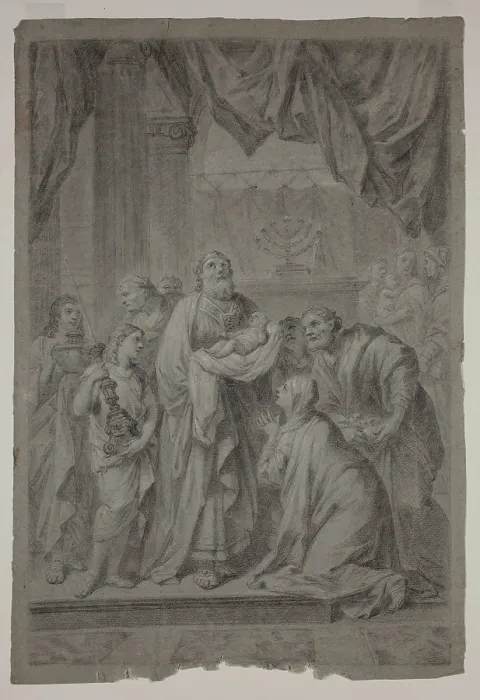 Framed Print : The Presentation in the Temple, 17th century. Creator: Unknown French; After Charles Le Brun (Artist)French, 1619-1690 Framed Print : The Presentation in the Temple, 17th century. Creator: Unknown French; After Charles Le Brun (Artist)French, 1619-1690