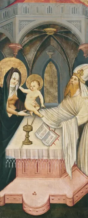 Framed Print : The Presentation in the Temple. Artist: Master of Konstanz (active ca 1430) Framed Print : The Presentation in the Temple. Artist: Master of Konstanz (active ca 1430)