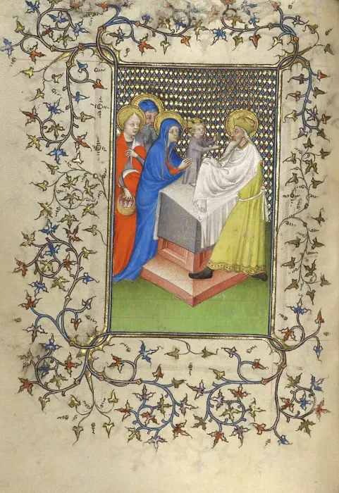 Framed Print : The Presentation in the Temple; Book of Hours, about 1410. Creator: Unknown Framed Print : The Presentation in the Temple; Book of Hours, about 1410. Creator: Unknown