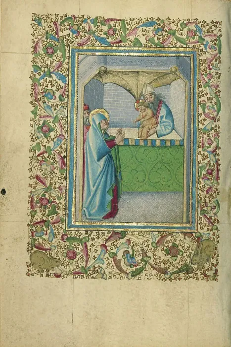 Framed Print : The Presentation in the Temple; Book of Hours, about 1460. Creator: Unknown Framed Print : The Presentation in the Temple; Book of Hours, about 1460. Creator: Unknown