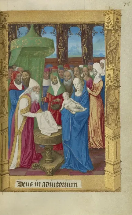 Framed Print : The Presentation in the Temple; Book of Hours, 1478. Creator: Master of Guillaume Lambert Framed Print : The Presentation in the Temple; Book of Hours, 1478. Creator: Master of Guillaume Lambert