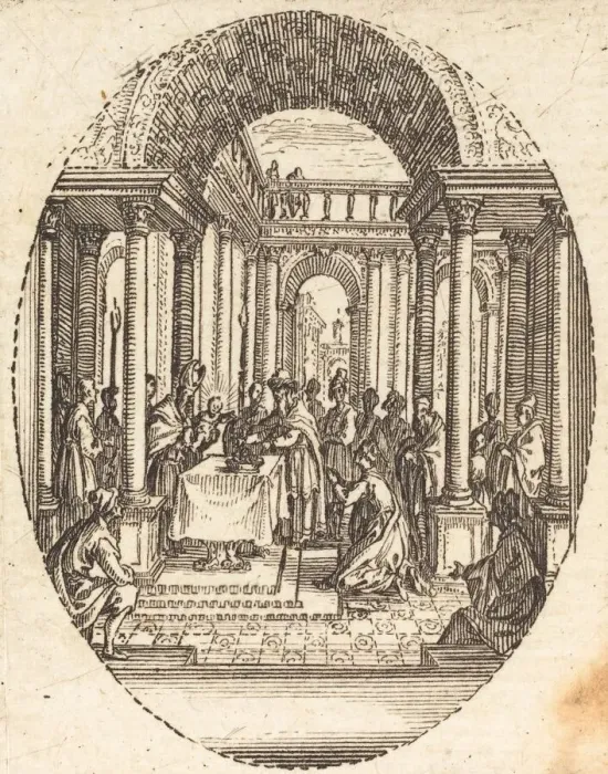 Framed Print : Presentation in the Temple, c. 1631. Creator: Jacques Callot Framed Print : Presentation in the Temple, c. 1631. Creator: Jacques Callot