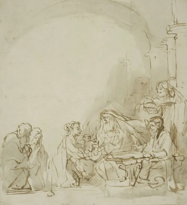 Framed Print : The presentation in the temple. Creator: Rembrandt Harmensz van Rijn Framed Print : The presentation in the temple. Creator: Rembrandt Harmensz van Rijn