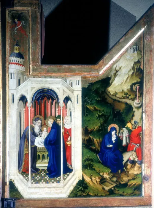 Framed Print : The Presentation at the Temple and the Flight Into Egypt, 1394-1399. Artist: Melchior Broederlam Framed Print : The Presentation at the Temple and the Flight Into Egypt, 1394-1399. Artist: Melchior Broederlam